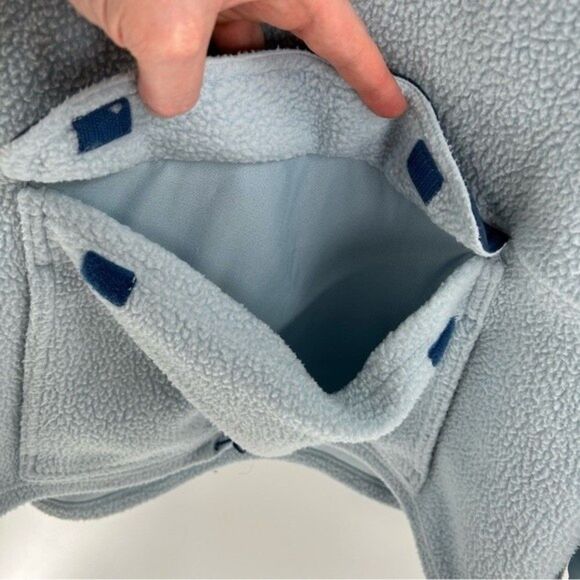 Women's Champion Logo Sherpa Fleece Hooded Pullover Sweater Light Blue XL - Picture 6 of 10